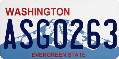 WA license plate ASG0263