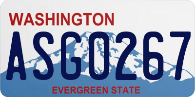 WA license plate ASG0267