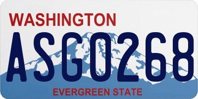 WA license plate ASG0268