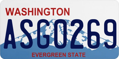 WA license plate ASG0269