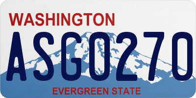 WA license plate ASG0270