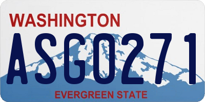 WA license plate ASG0271