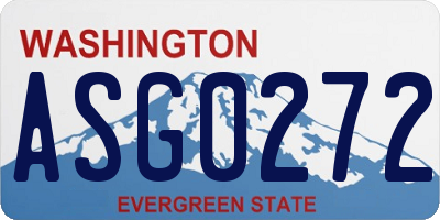 WA license plate ASG0272