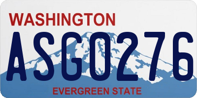 WA license plate ASG0276