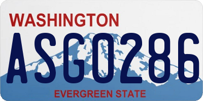 WA license plate ASG0286
