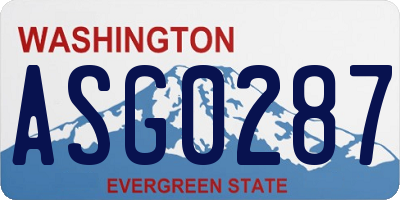 WA license plate ASG0287