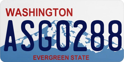 WA license plate ASG0288