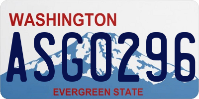 WA license plate ASG0296