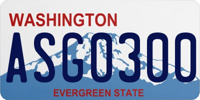 WA license plate ASG0300