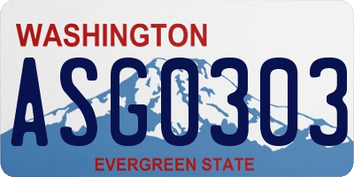 WA license plate ASG0303