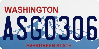 WA license plate ASG0306