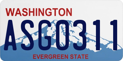 WA license plate ASG0311