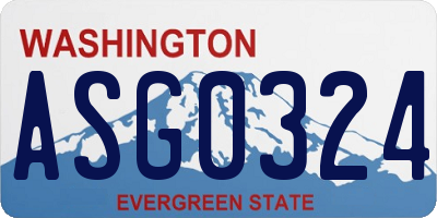 WA license plate ASG0324