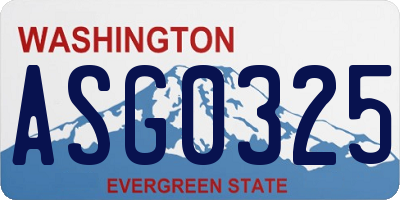 WA license plate ASG0325