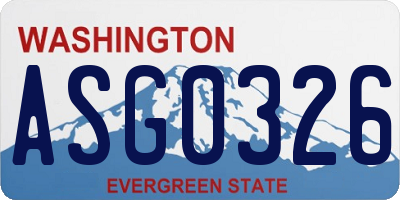 WA license plate ASG0326