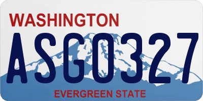 WA license plate ASG0327