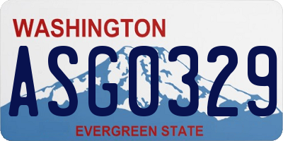 WA license plate ASG0329