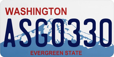 WA license plate ASG0330