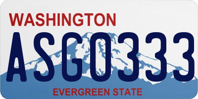 WA license plate ASG0333