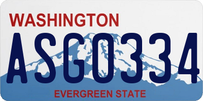 WA license plate ASG0334