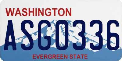WA license plate ASG0336