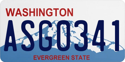 WA license plate ASG0341