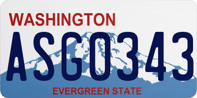 WA license plate ASG0343