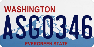 WA license plate ASG0346