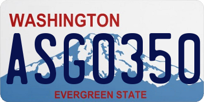 WA license plate ASG0350