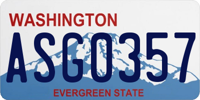 WA license plate ASG0357