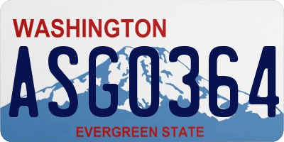 WA license plate ASG0364