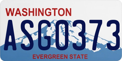 WA license plate ASG0373