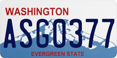 WA license plate ASG0377