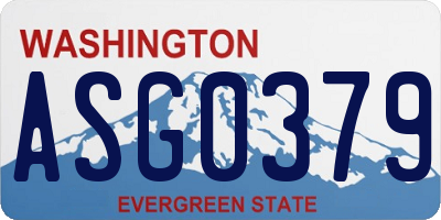 WA license plate ASG0379