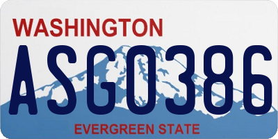 WA license plate ASG0386