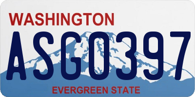 WA license plate ASG0397