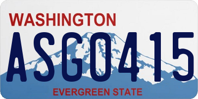 WA license plate ASG0415