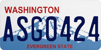 WA license plate ASG0424