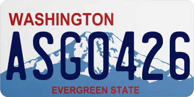 WA license plate ASG0426