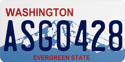 WA license plate ASG0428