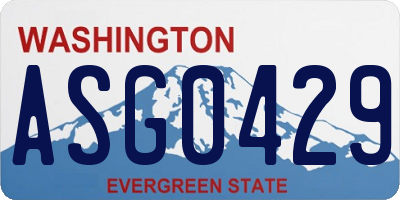 WA license plate ASG0429