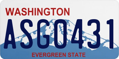 WA license plate ASG0431