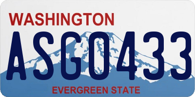 WA license plate ASG0433