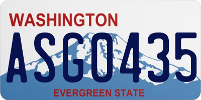 WA license plate ASG0435