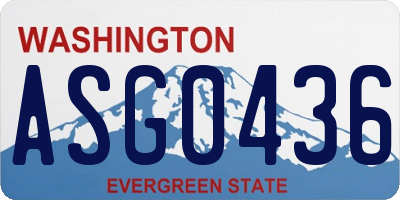 WA license plate ASG0436