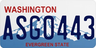 WA license plate ASG0443