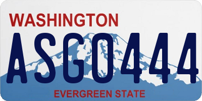WA license plate ASG0444