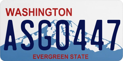 WA license plate ASG0447