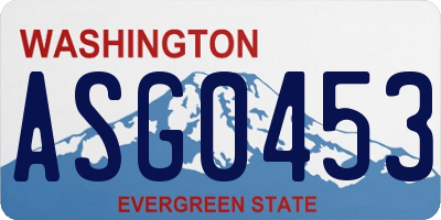 WA license plate ASG0453