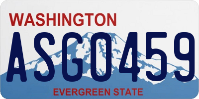 WA license plate ASG0459